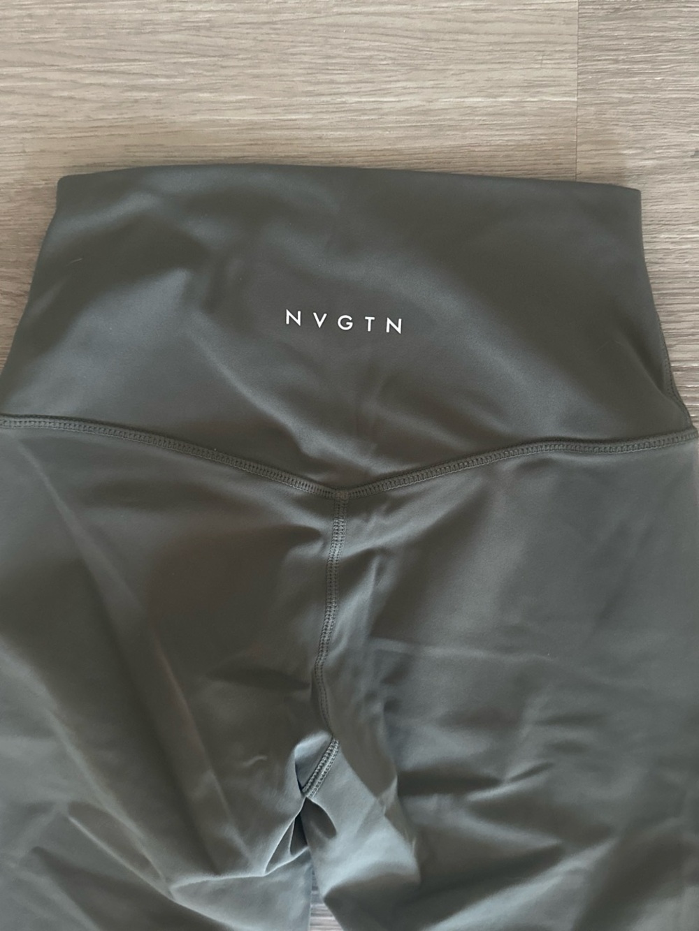 NVGTN High-Waist Olive Green Nylon Leggings